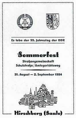 Plakat Sommerfest 1984